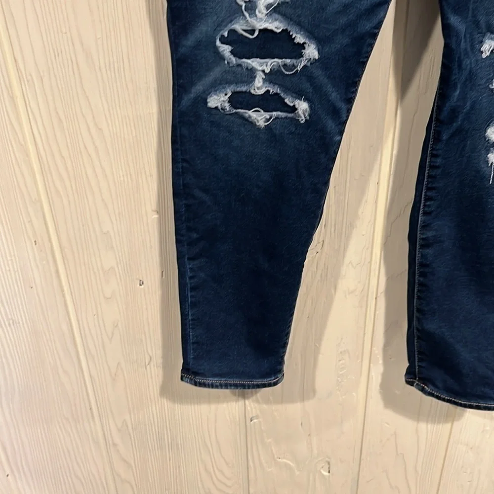 American EAGLE Next Level Stretch Curvy Hi Rise Jeggings Distressed size 18short